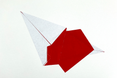 Red Nun #4, 2017, Farbe auf Japanischem Gampi-Papier, auf Karton, 53,5 x 71,5 cm (Detail)